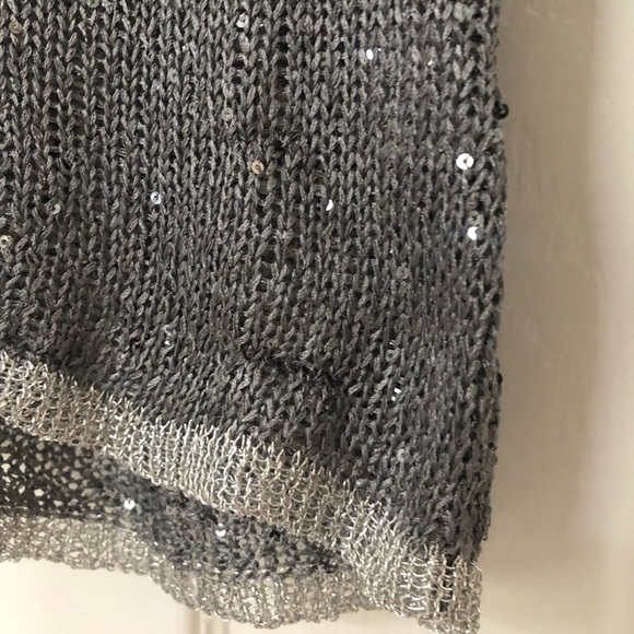 Lara Fabio Designer Scoop Neck Metallic Crochet Knit Sparkly Sweater Blouse - Picture 16 of 16